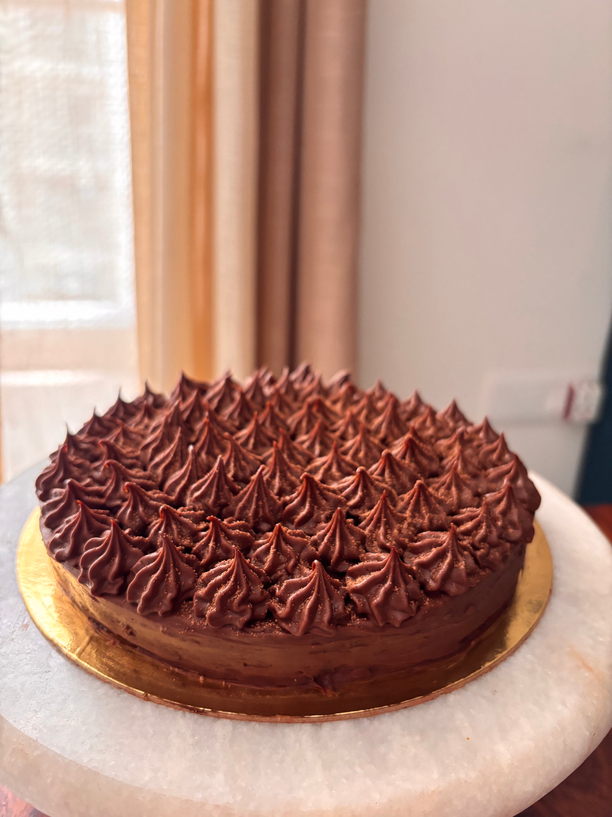 Chocolate fudge cake with ganache