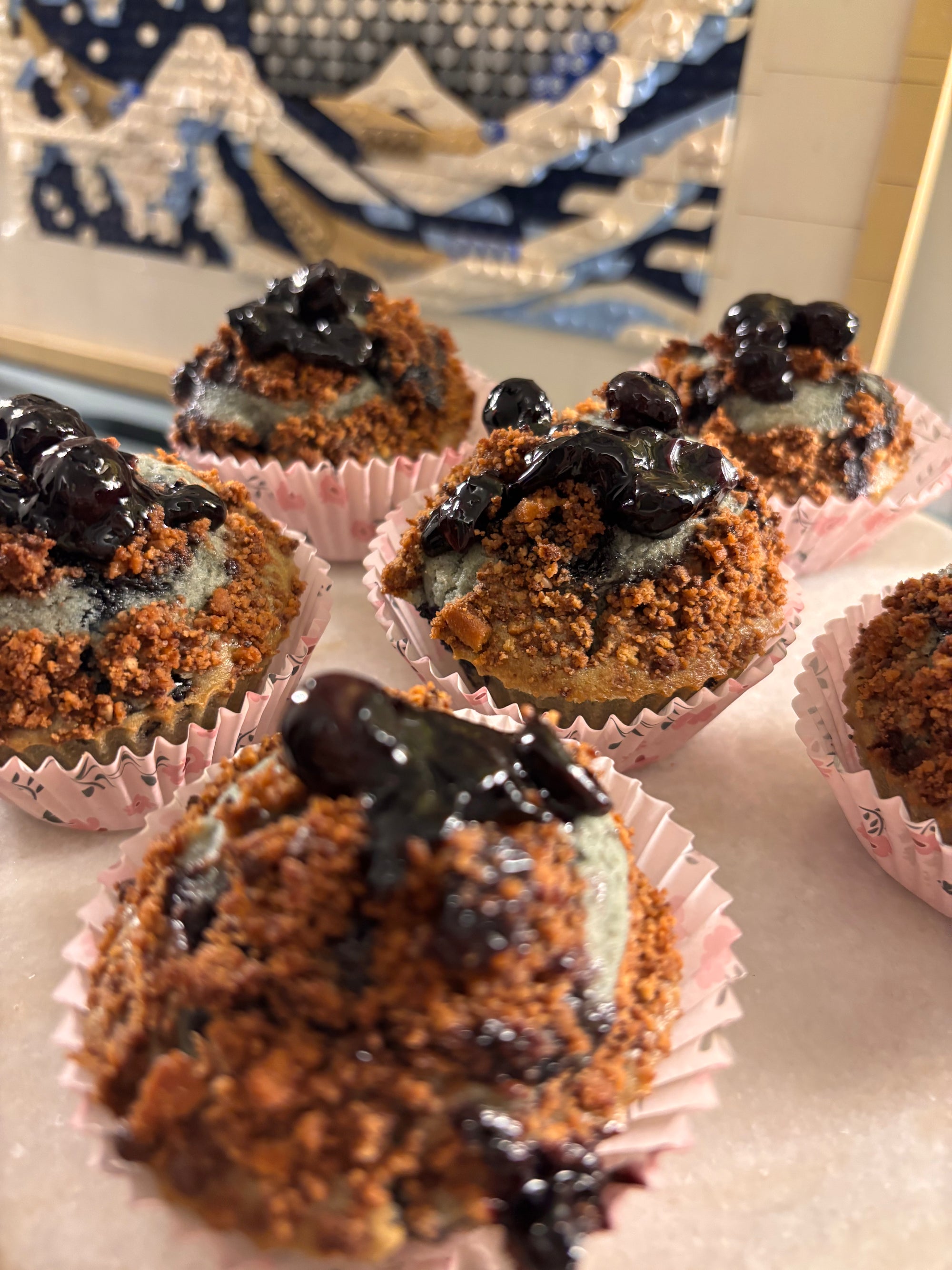 Blueberry crumble muffin