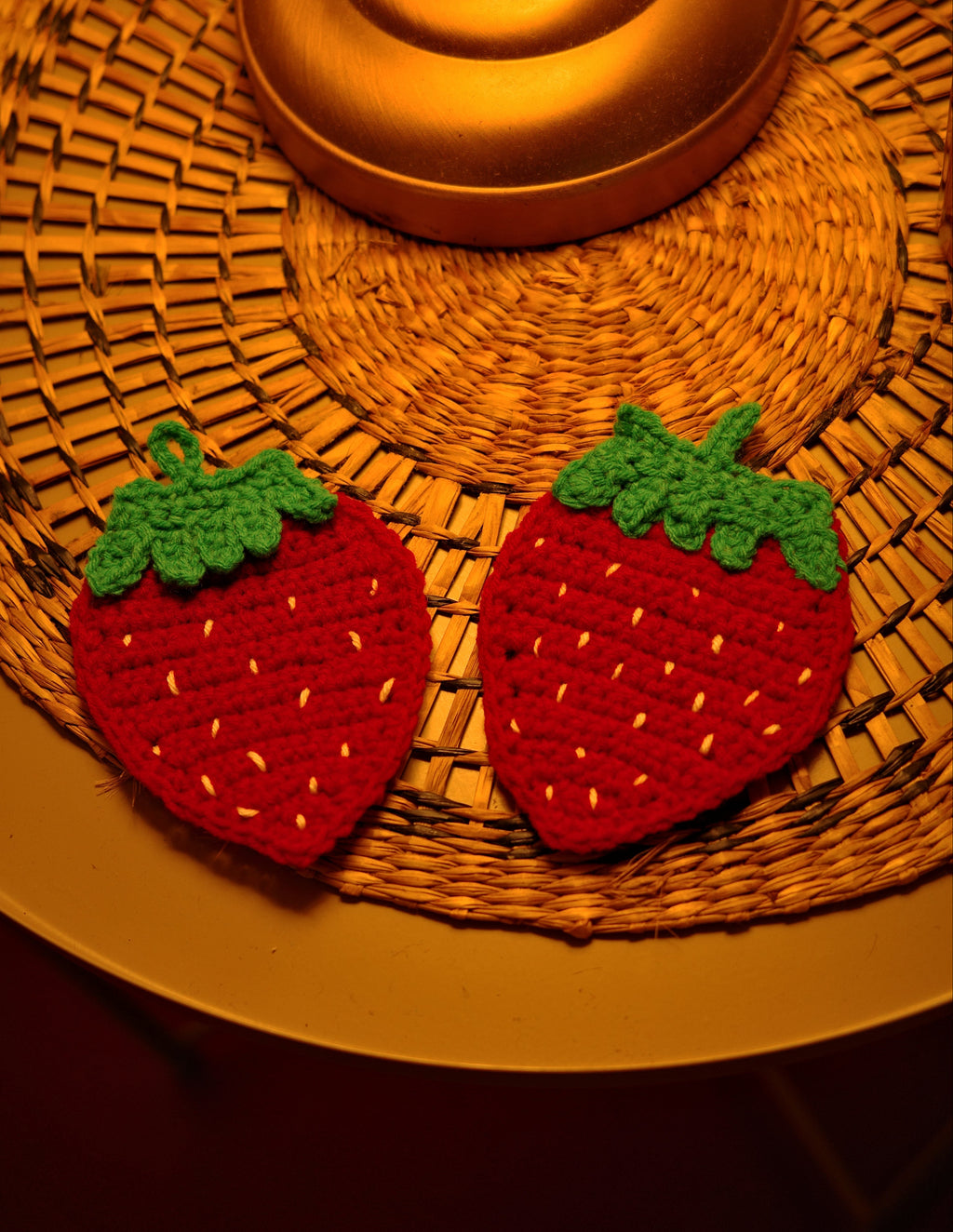 strawberry coasters
