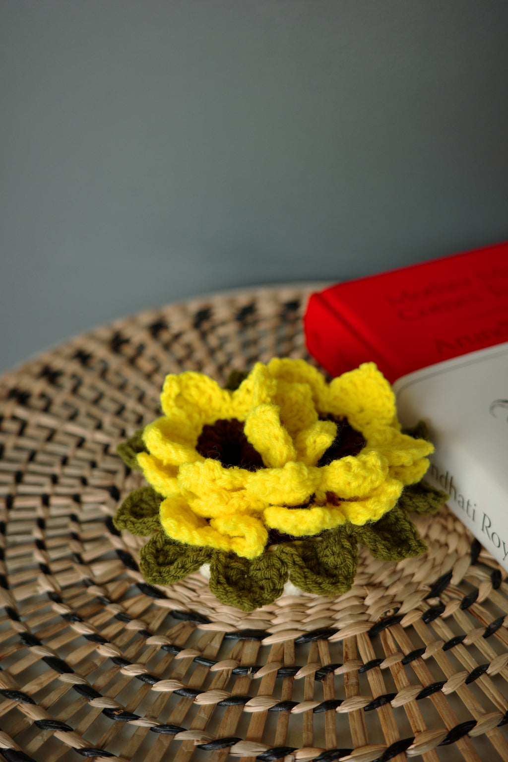 sunflower bouquet coaster set with basket