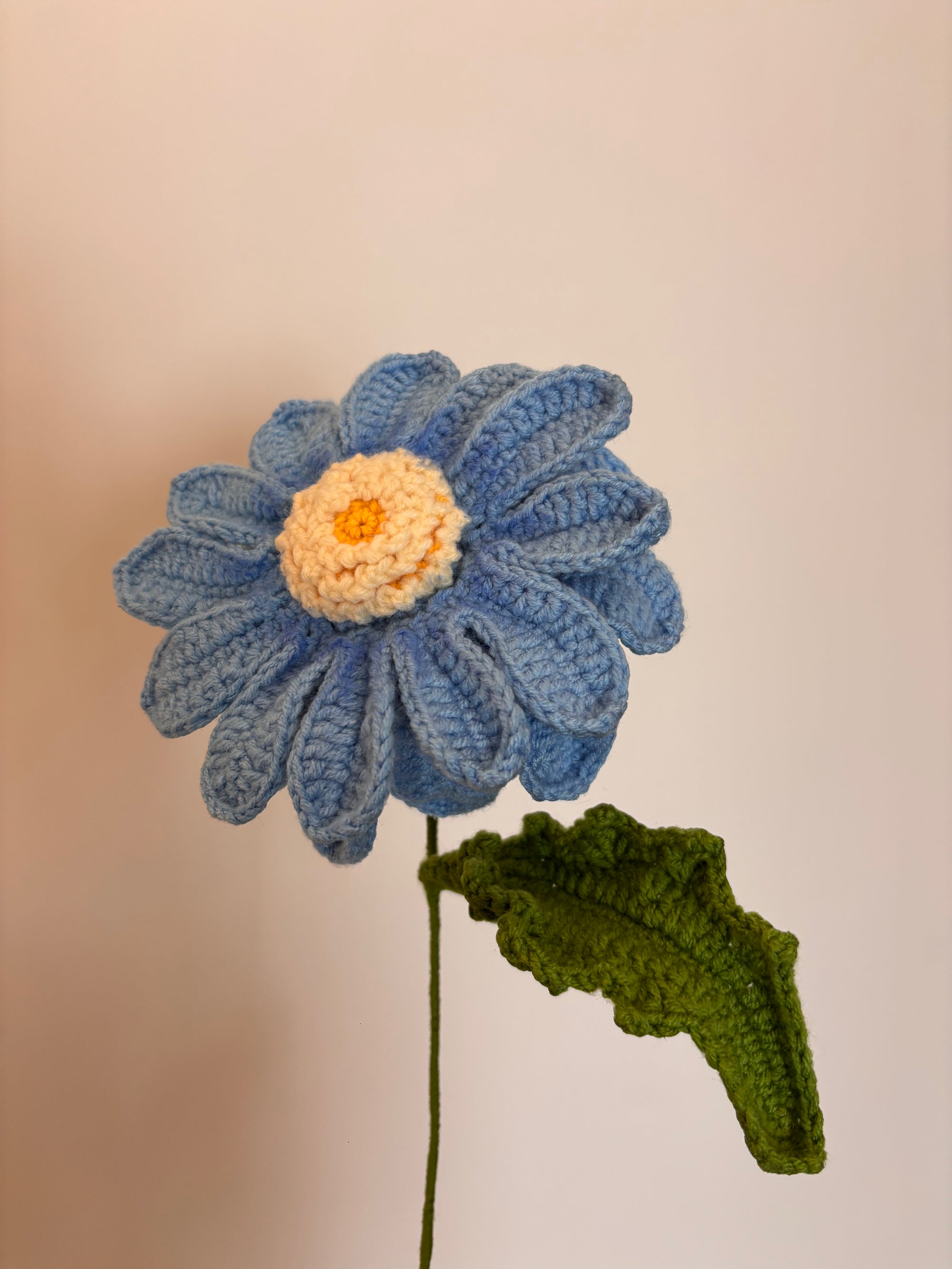 blue crochet flower
