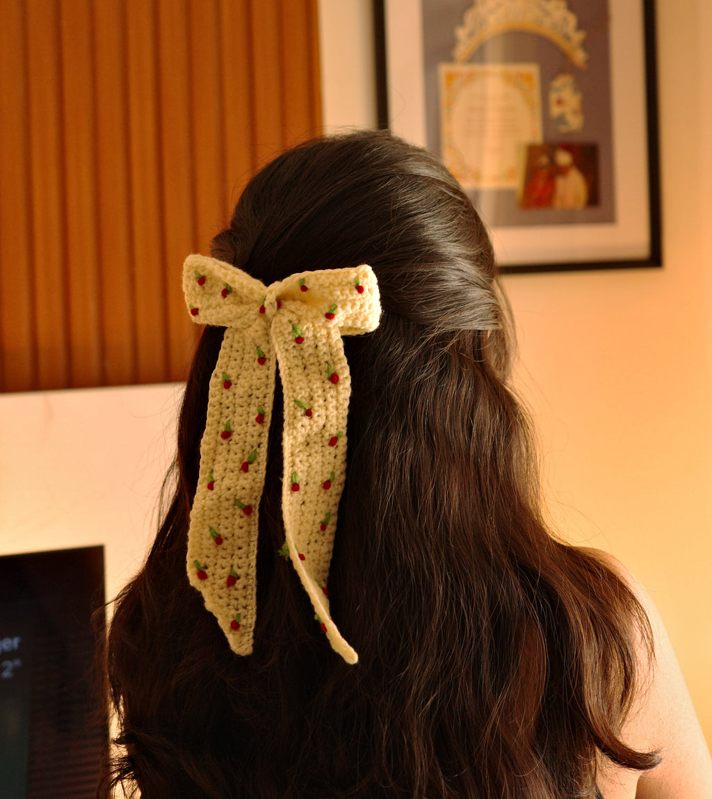 bridgerton theme soft crochet bow