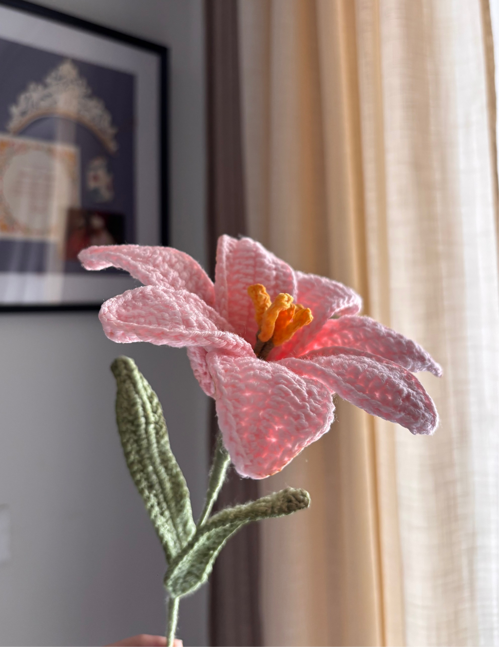 crochet baby pink flower