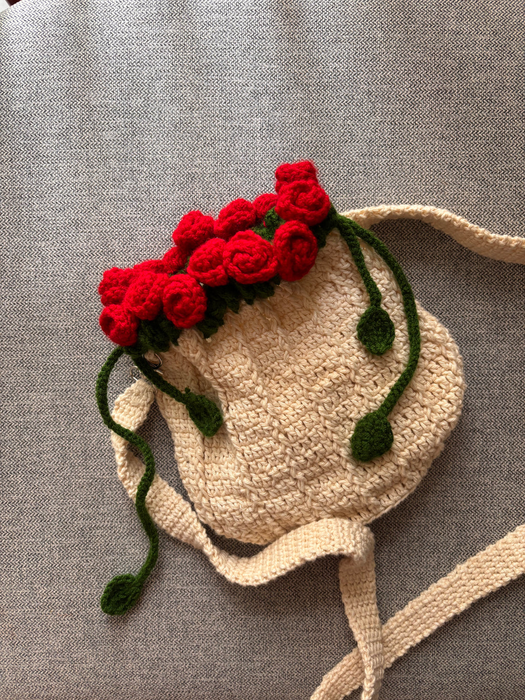 rose crochet potli bag